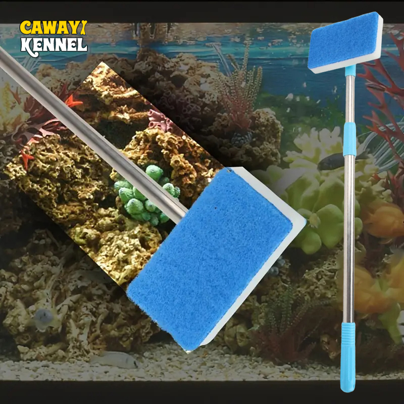 Aquarium Fish Tank Cleaner - 55-95cm Telescopic Handle 180° Adjust Cleaner