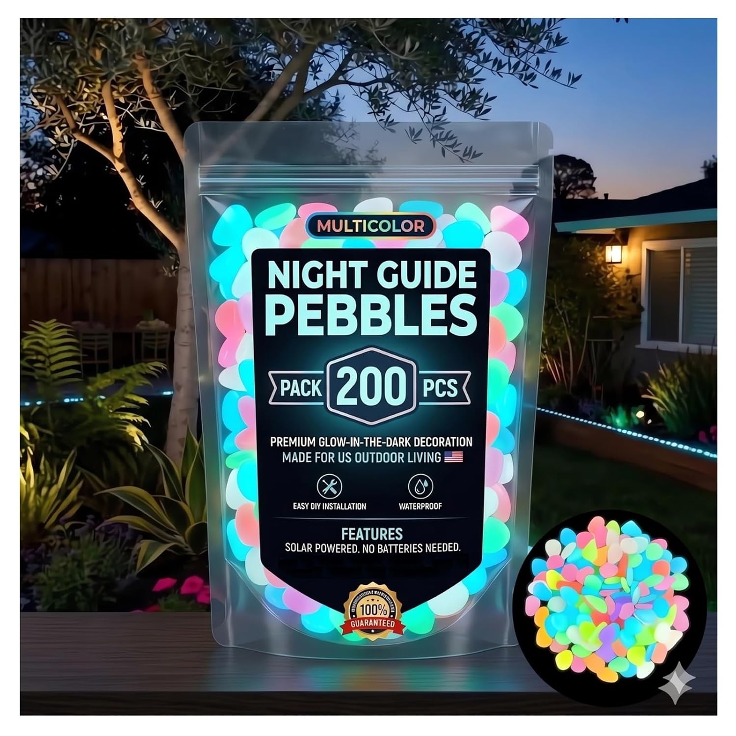 2026 Colored Night Glow Pebble - Aquarium Fish Rainbow recension och pris